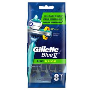 Gillette Blue II Plus Slalom Shaving Stick 8pcs
